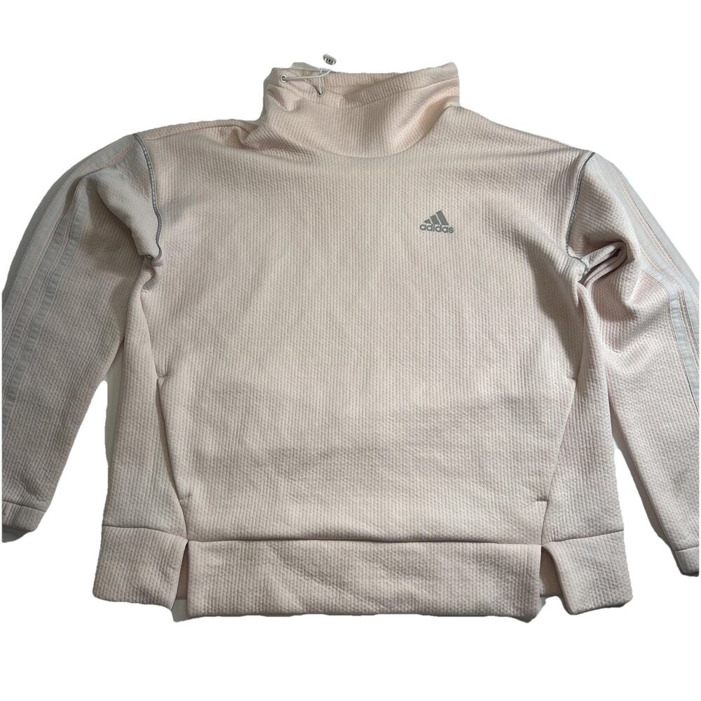 Adidas Light Pink Women's Pullover Sweatshirt Track Top - Women’s Size M Quilted